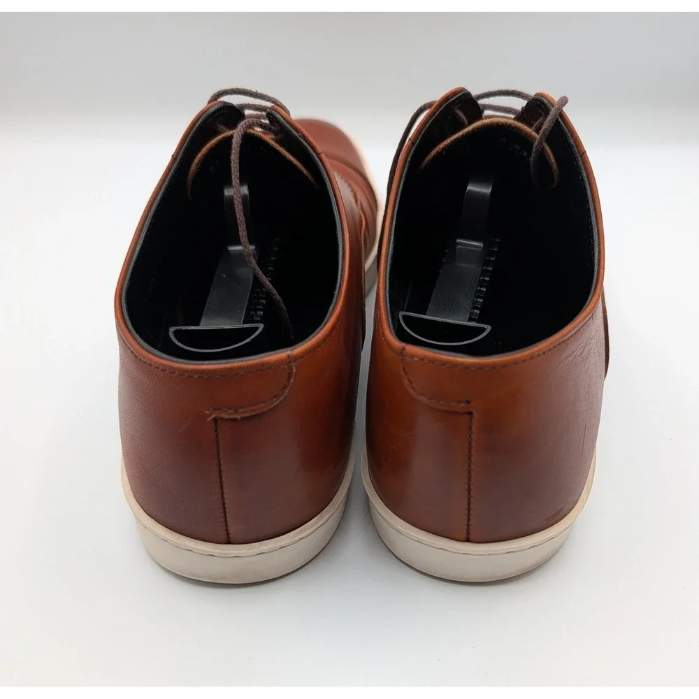 Allen Edmonds Park Avenue Oxford Sneakers Tan Leather Cap Toe Shoes Mens 11 D